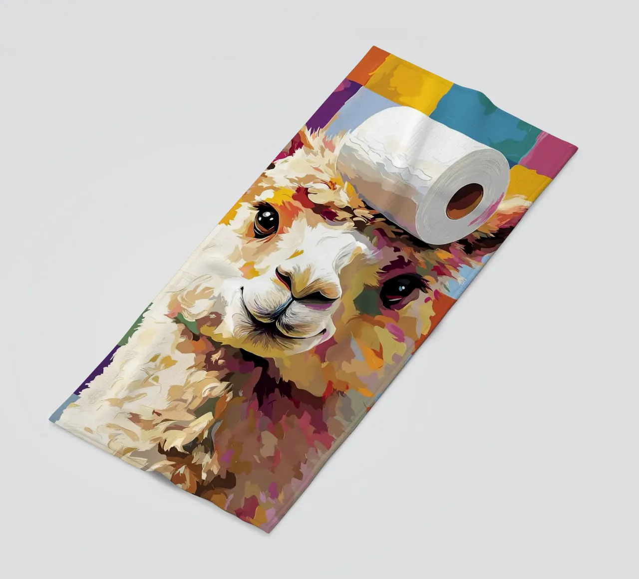 Lama met wc-hoed strandhanddoek van JoyWalkerShop