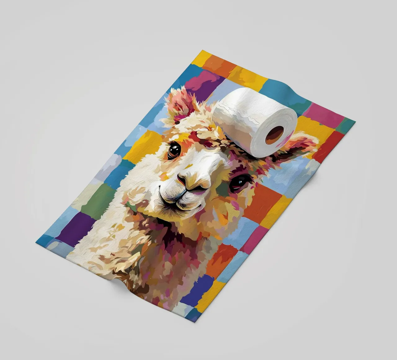 Lama met wc-hoed strandhanddoek van JoyWalkerShop