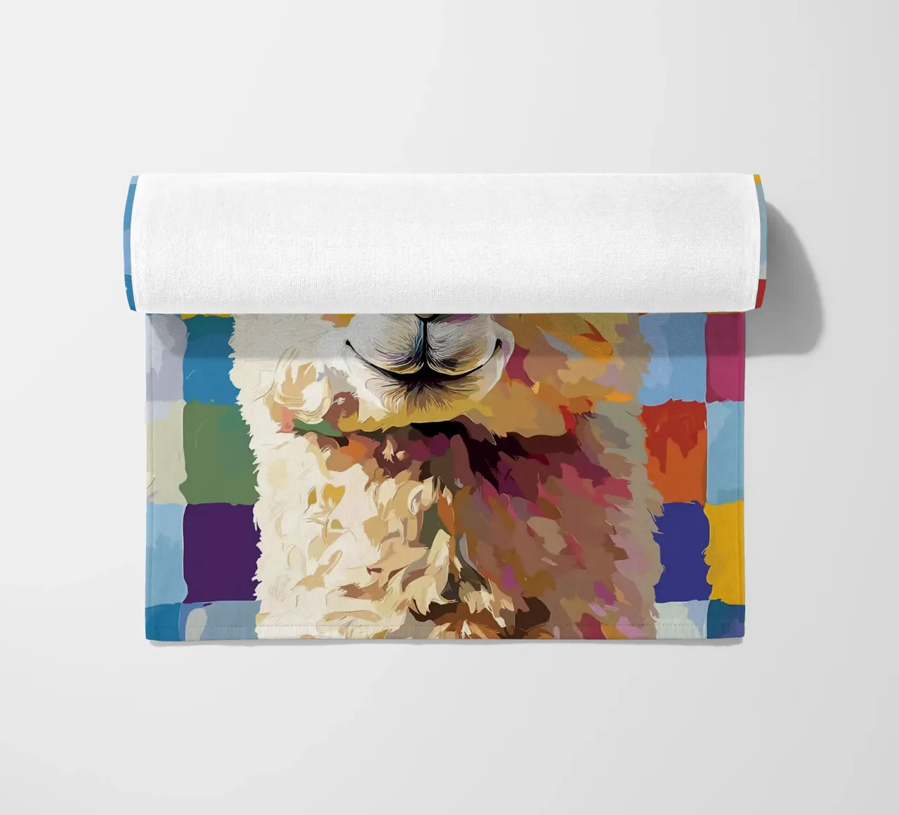 Lama met wc-hoed strandhanddoek van JoyWalkerShop