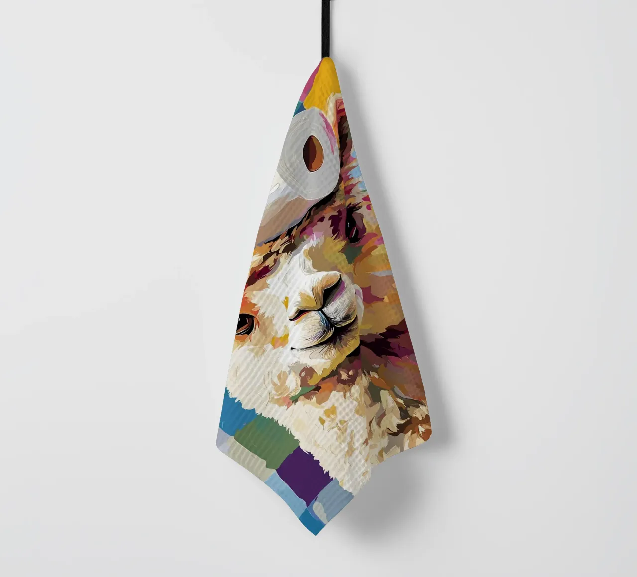Lama met wc-hoed theedoek van JoyWalkerShop