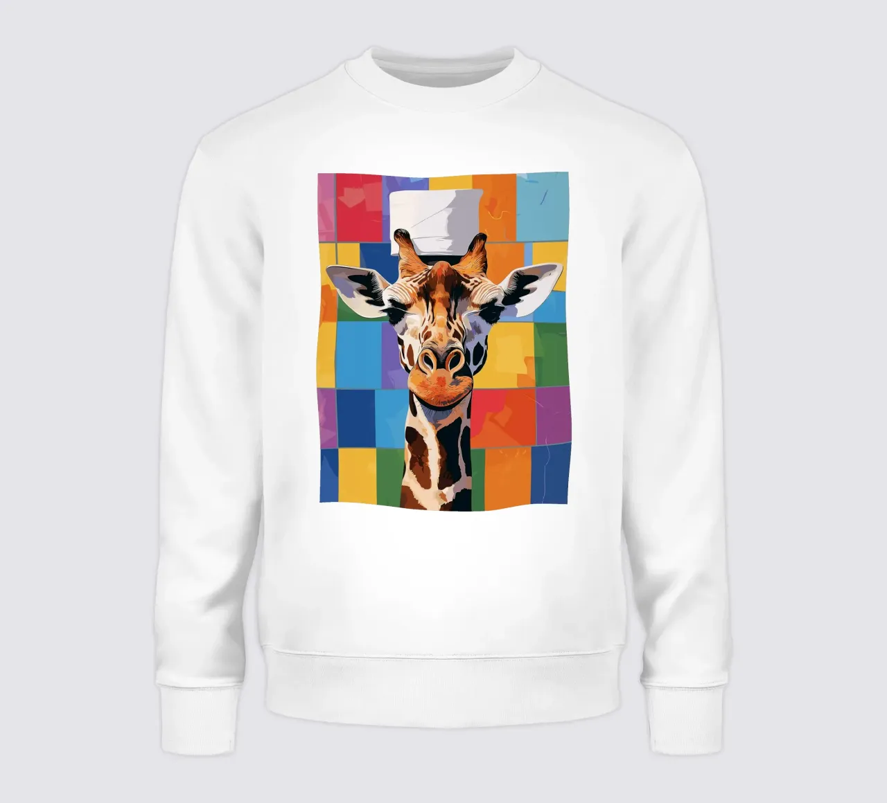 Giraffa con cappello di carta igienica felpa da JoyWalkerShop