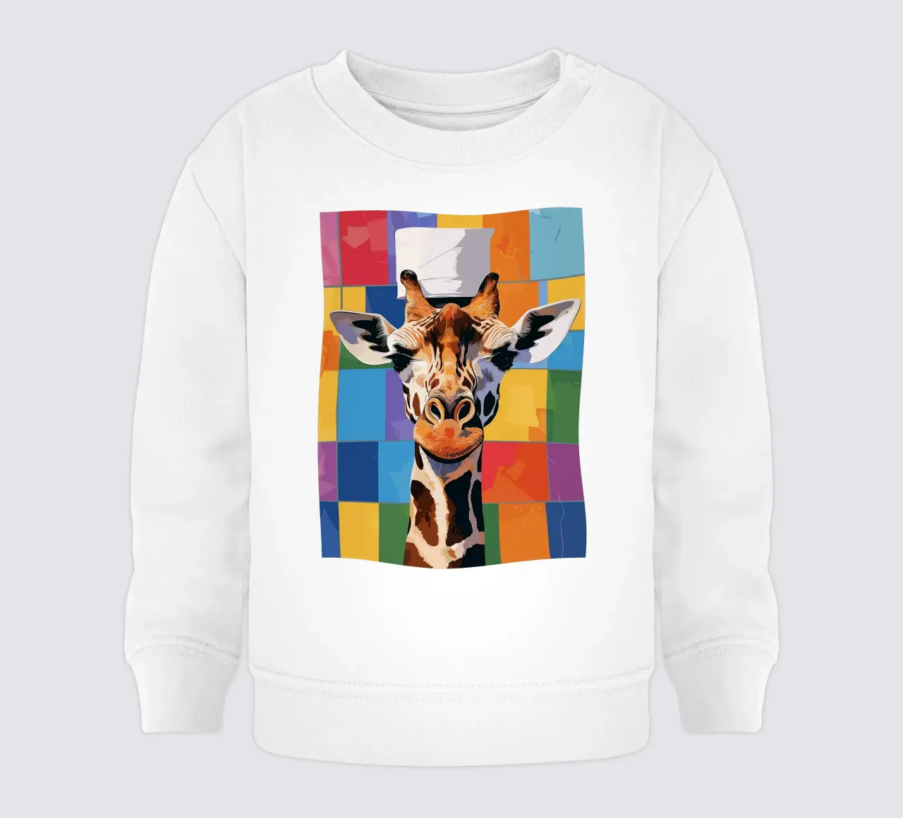 Giraffa con cappello di carta igienica felpa neonato da JoyWalkerShop
