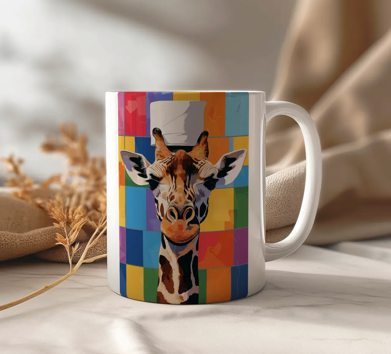 Giraffe met wc-hoed keramische mok van JoyWalkerShop