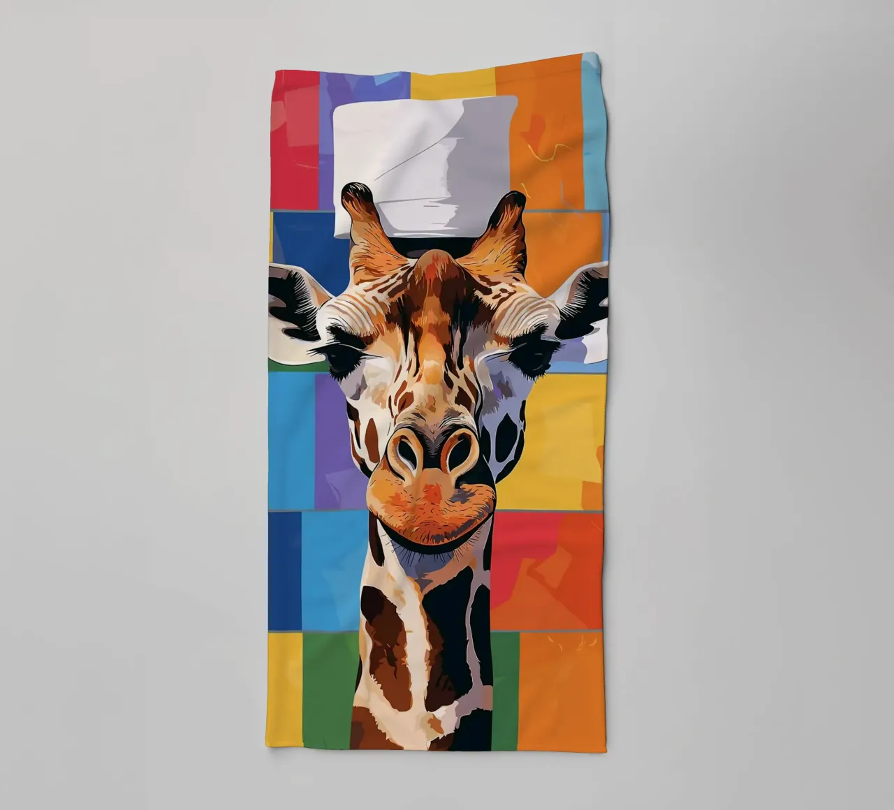 Giraffe met wc-hoed badhanddoek van JoyWalkerShop