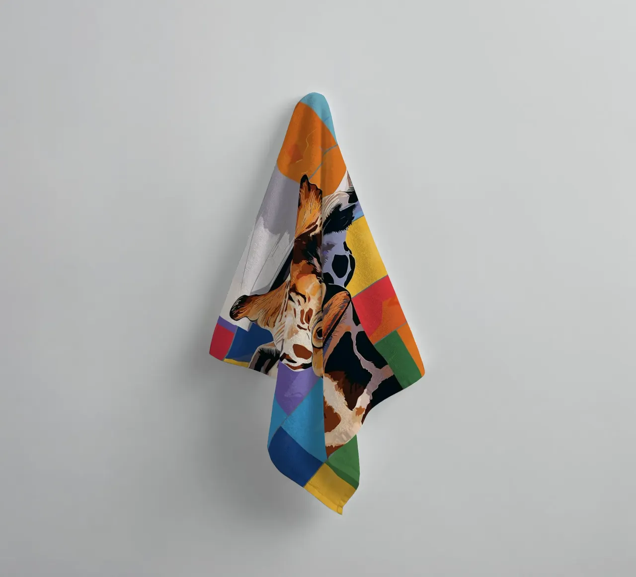 Giraffe met wc-hoed badhanddoek van JoyWalkerShop