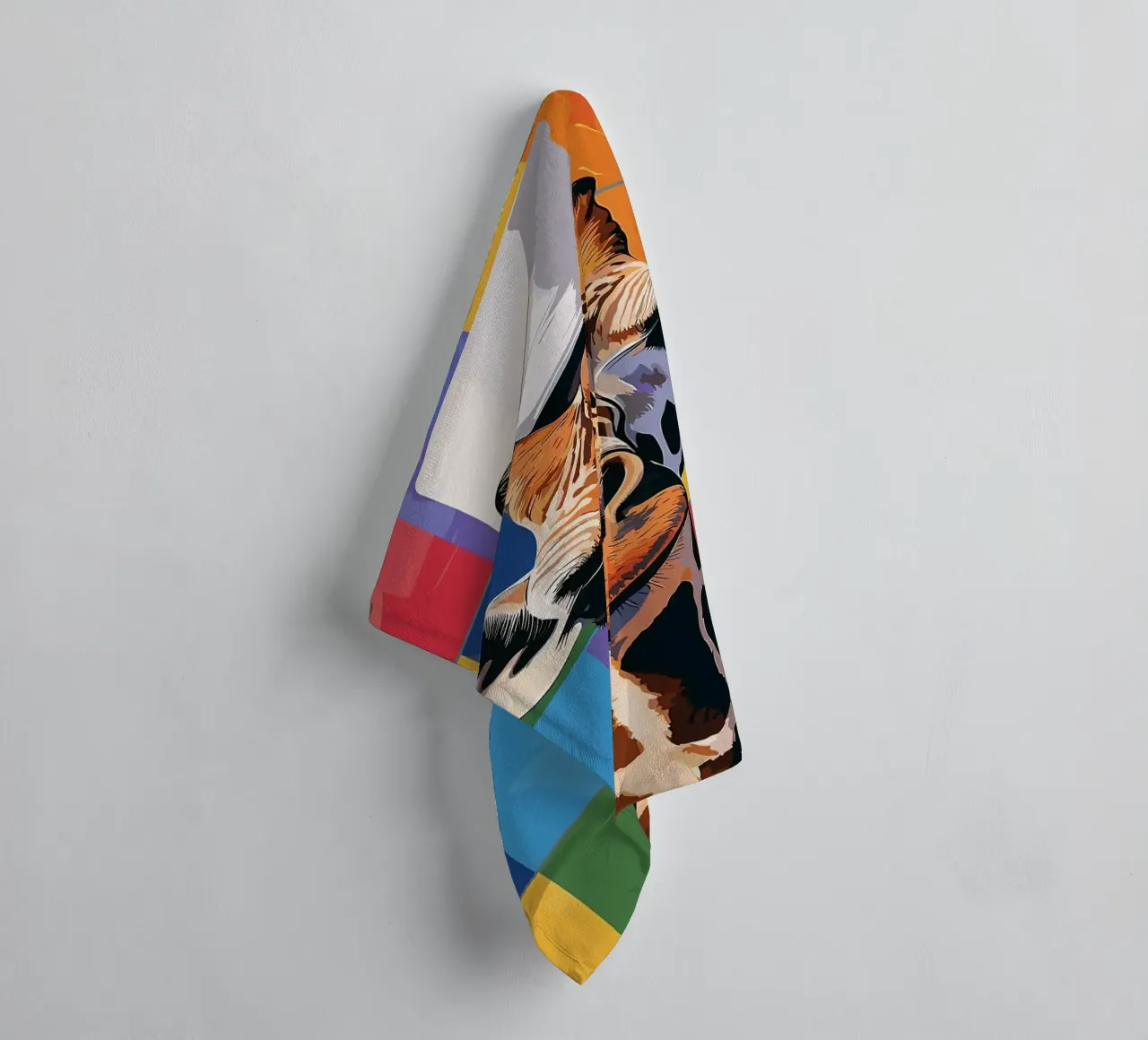 Giraffe met wc-hoed badhanddoek van JoyWalkerShop