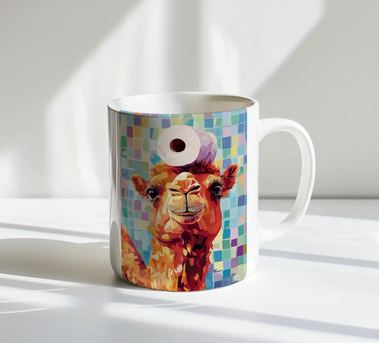 Cammello con carta igienica in testa tazza in ceramica da JoyWalkerShop