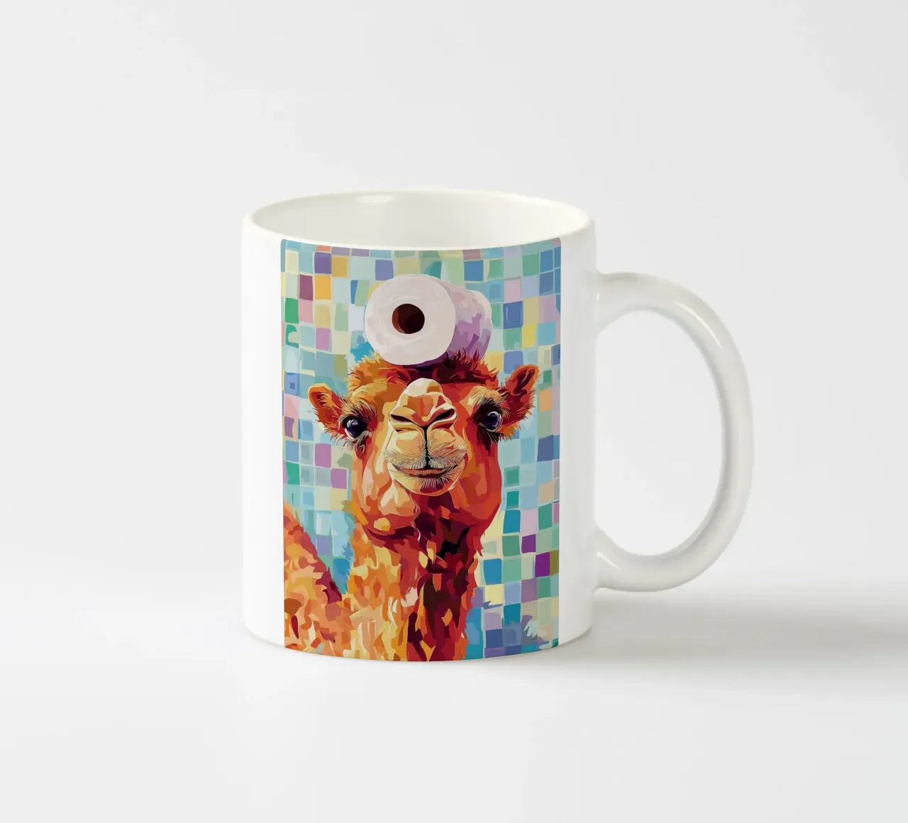 Cammello con carta igienica in testa tazza in ceramica da JoyWalkerShop