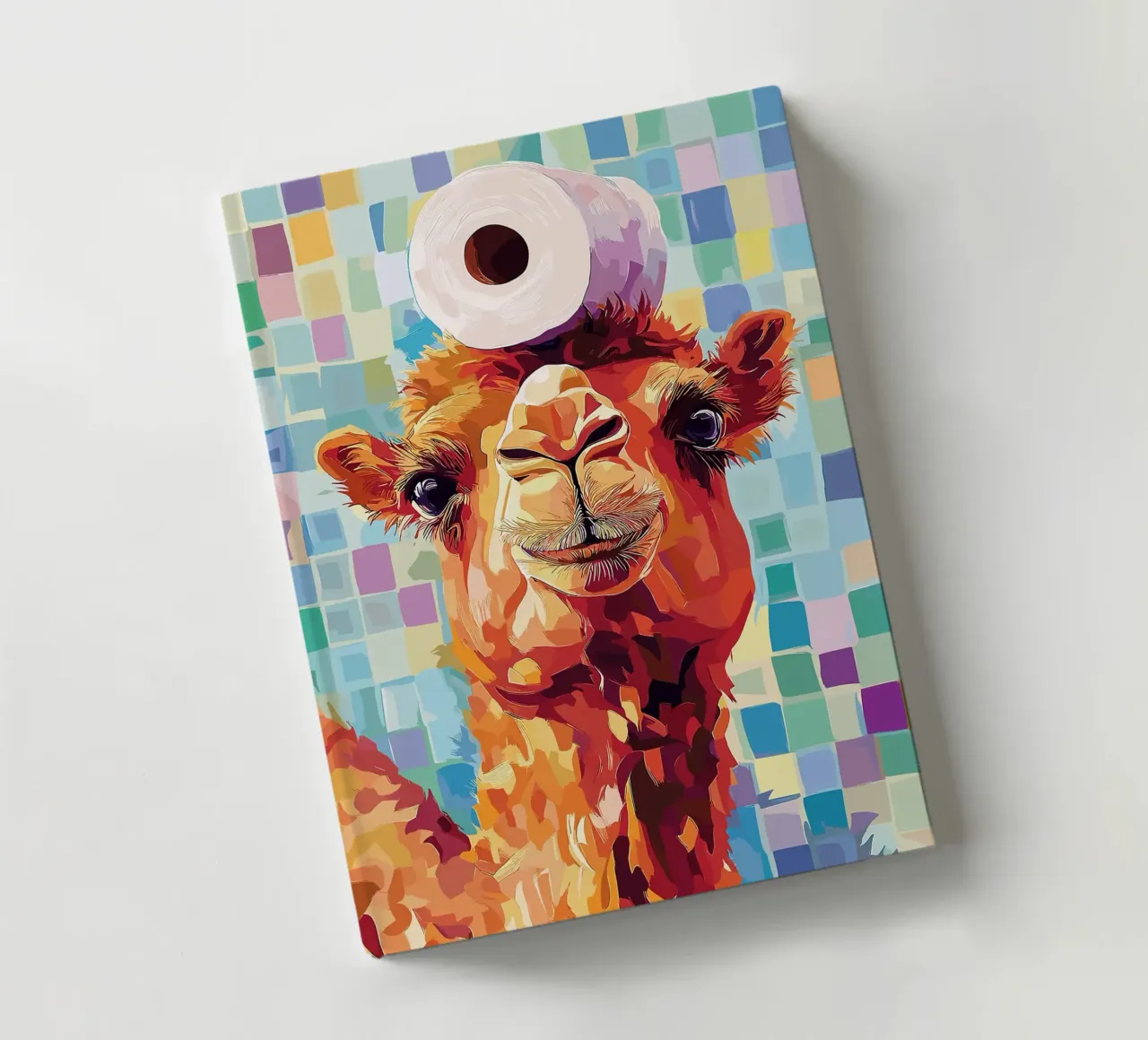 Camel with Toilet Paper on Head notebook by JoyWalkerShop