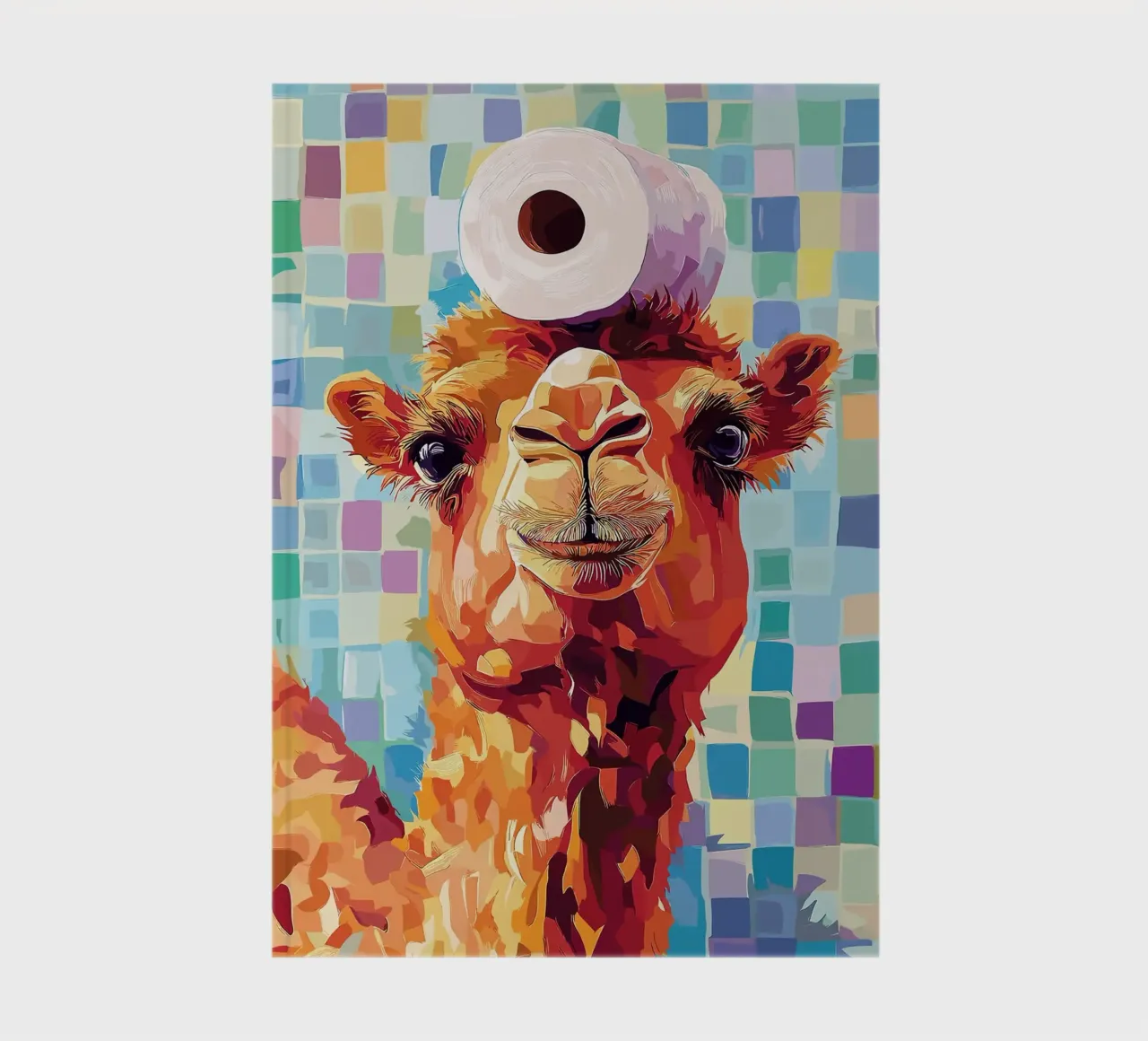 Camel with Toilet Paper on Head notebook by JoyWalkerShop
