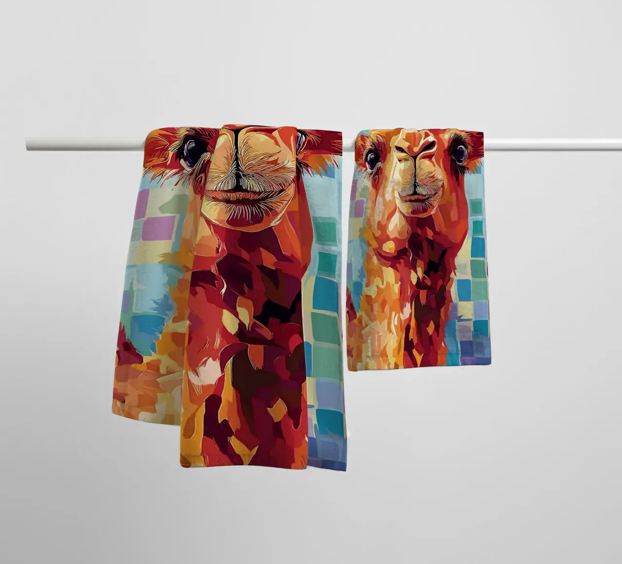 Camel with Toilet Paper on Head towel by JoyWalkerShop