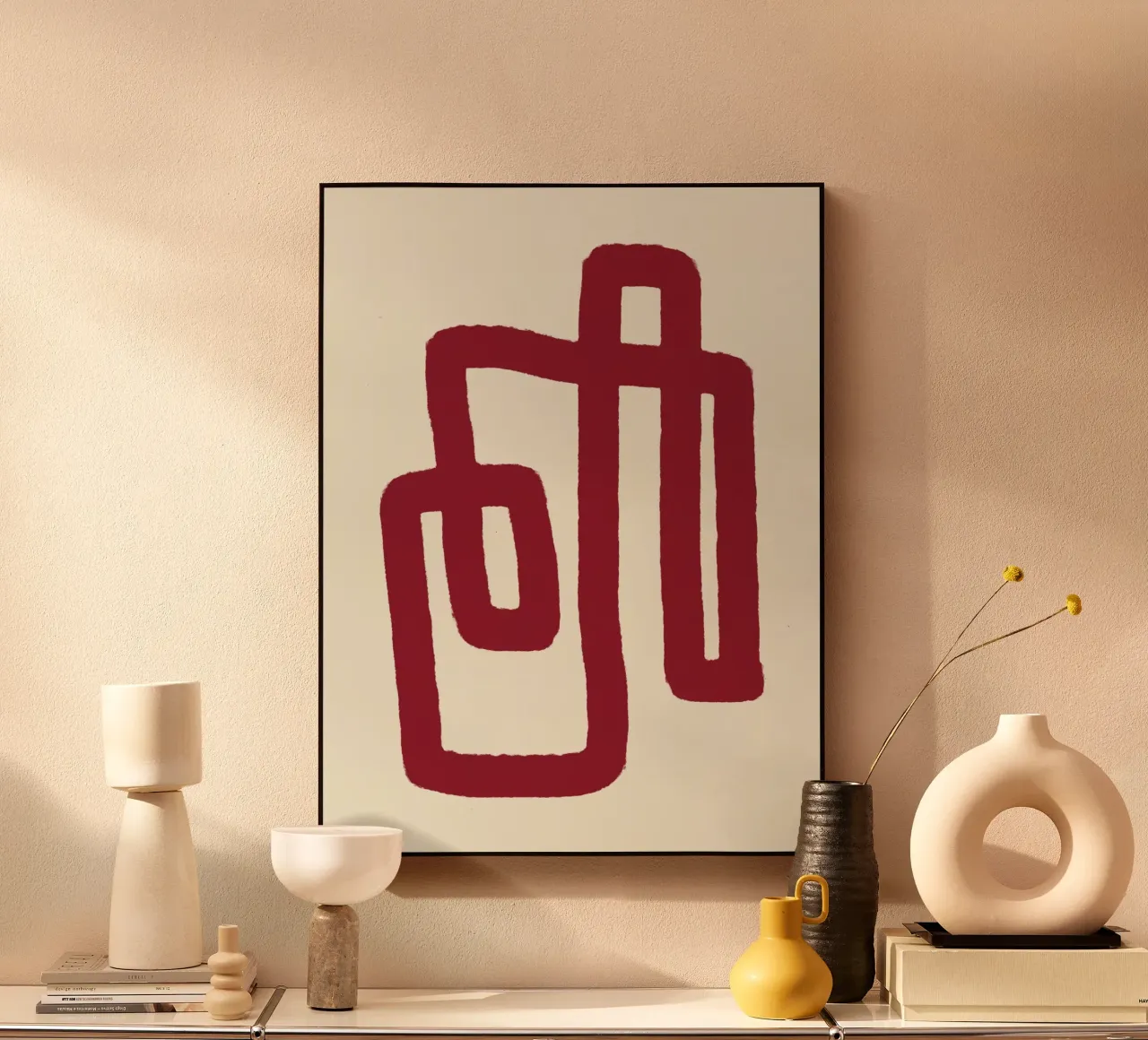 Loop astratto rosso alluminio dibond da Life of Pie