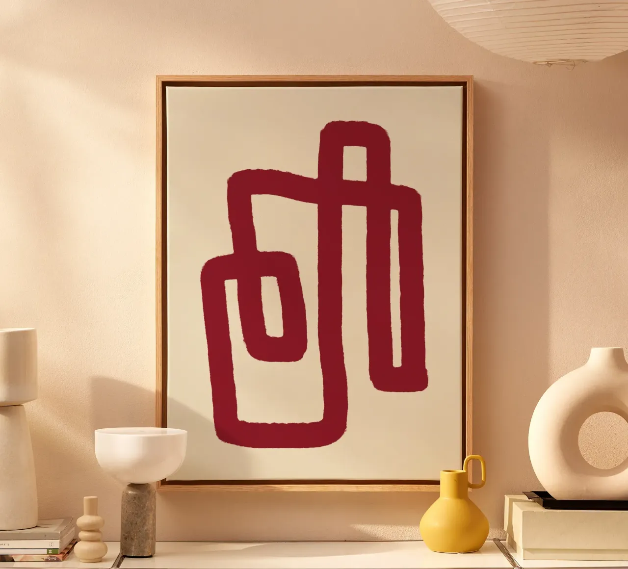 Abstrakte rote Schleife Leinwand von Life of Pie