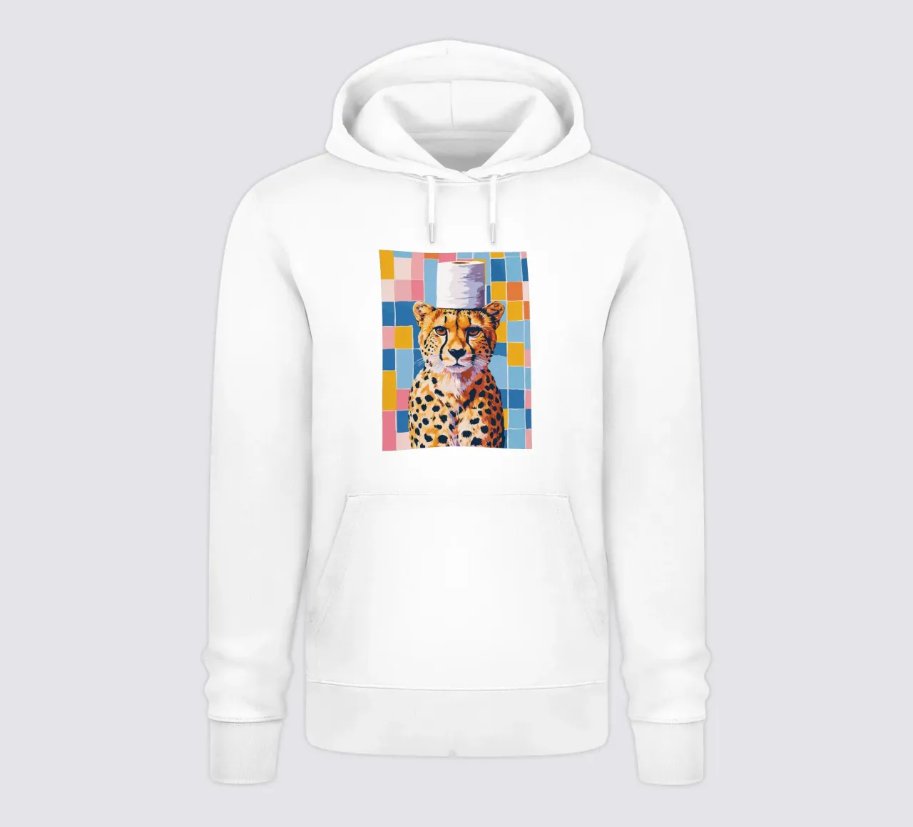 Ghepardo con cappello di carta igienica felpa con cappuccio da JoyWalkerShop