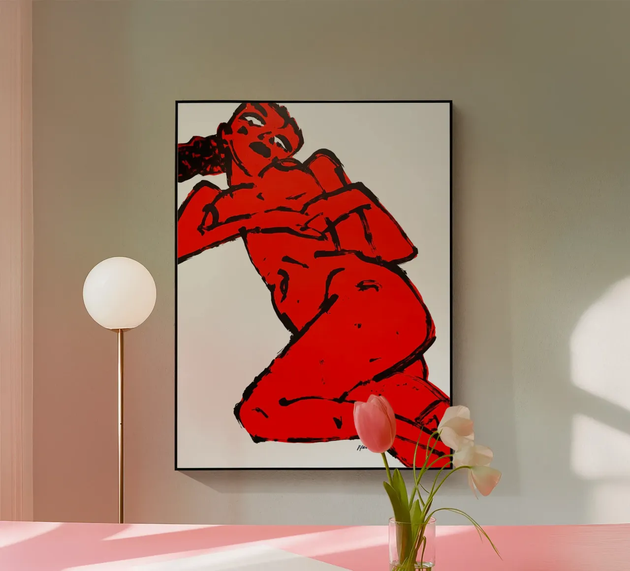 Nudo in rosso plexiglass da Puschkinowa