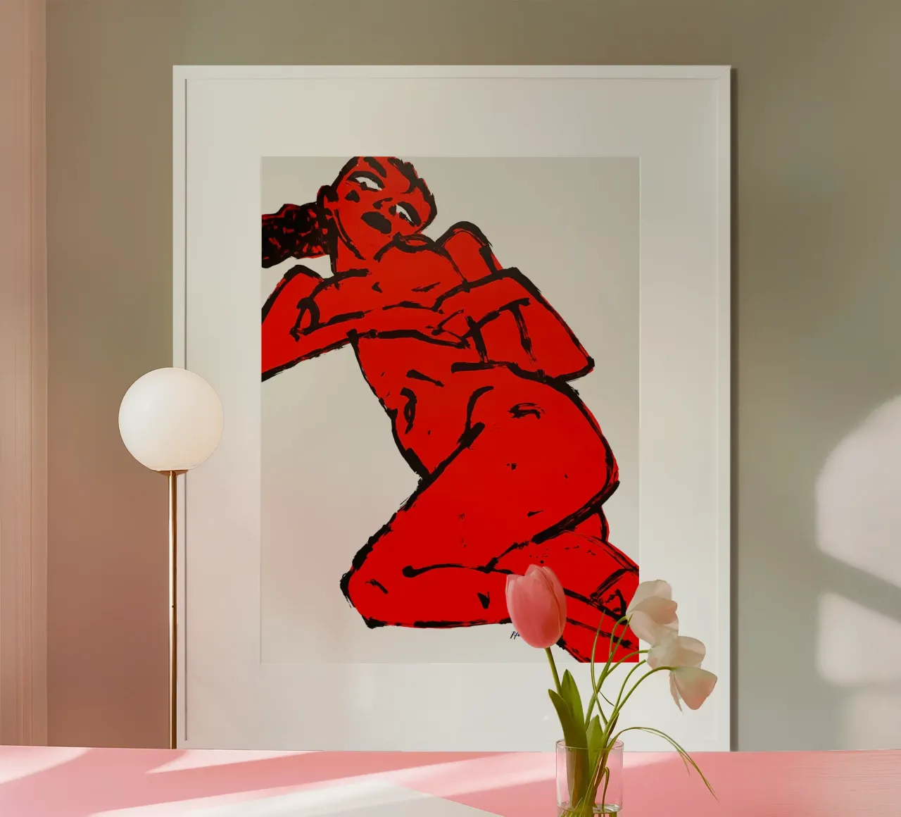 Nudo in rosso carta hahnemühle da Puschkinowa