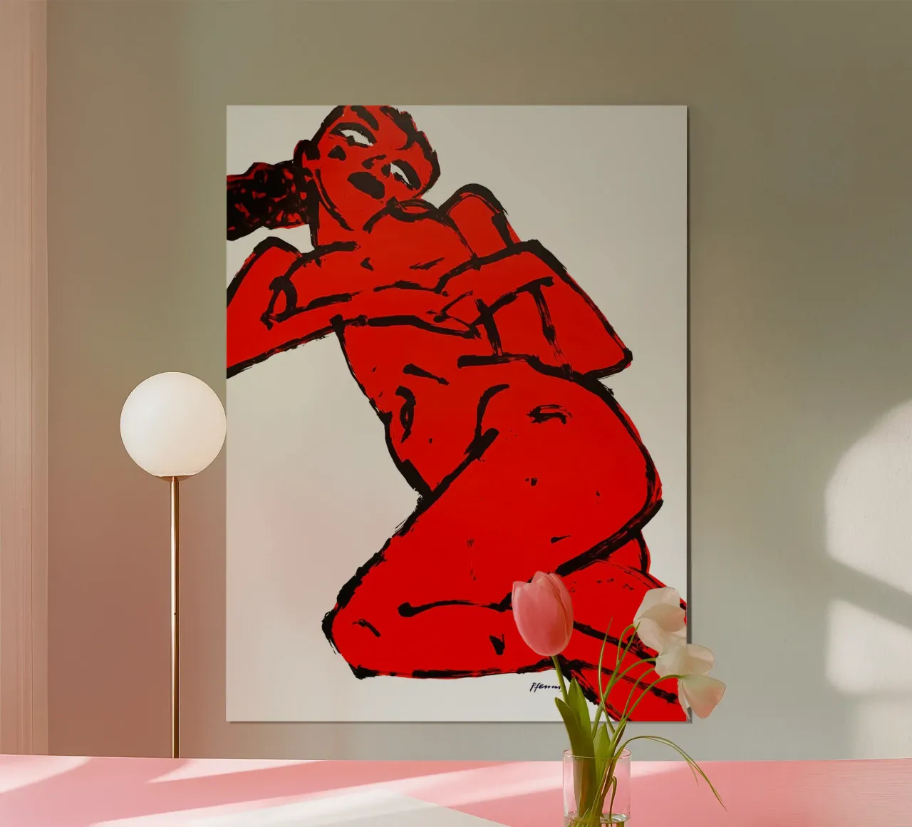 Nudo in rosso carta hahnemühle da Puschkinowa