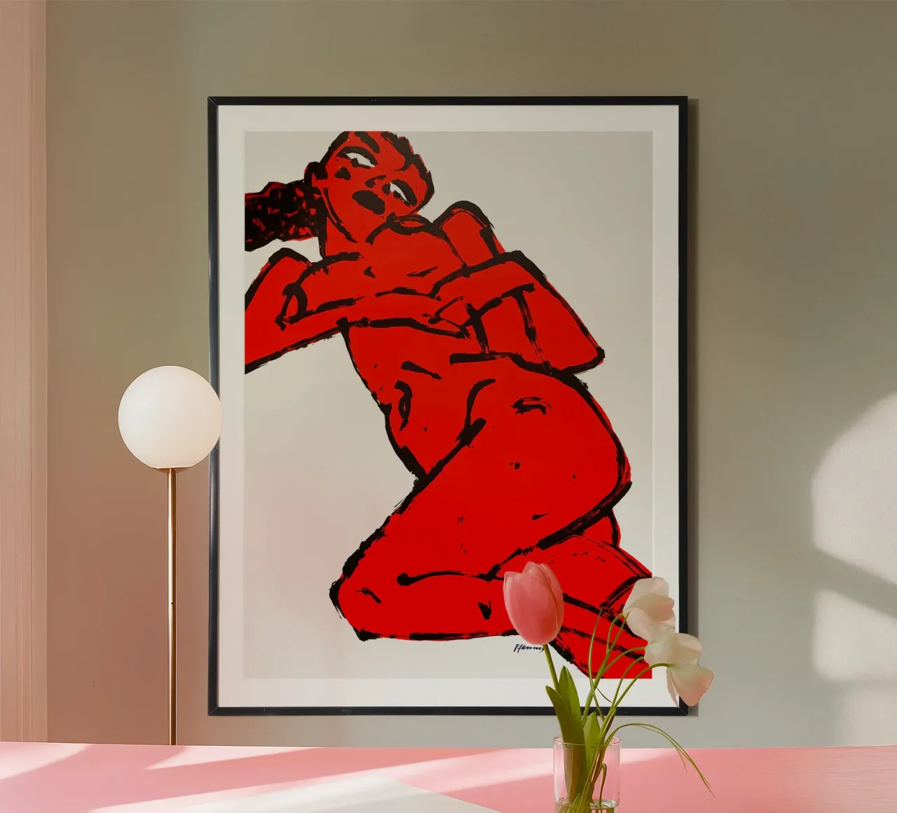 Nudo in rosso carta hahnemühle da Puschkinowa