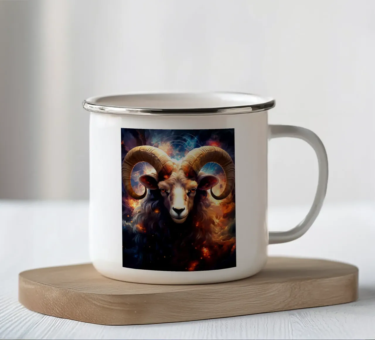 Segno zodiacale Ariete tazza in smalto da Puschkinowa