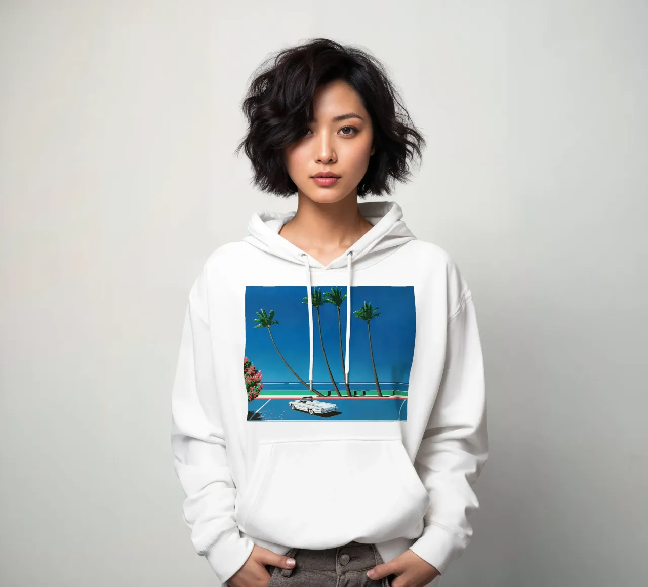 Auto bianca Orgoglio Hiroshi Nagai felpa con cappuccio da KOOL STORE