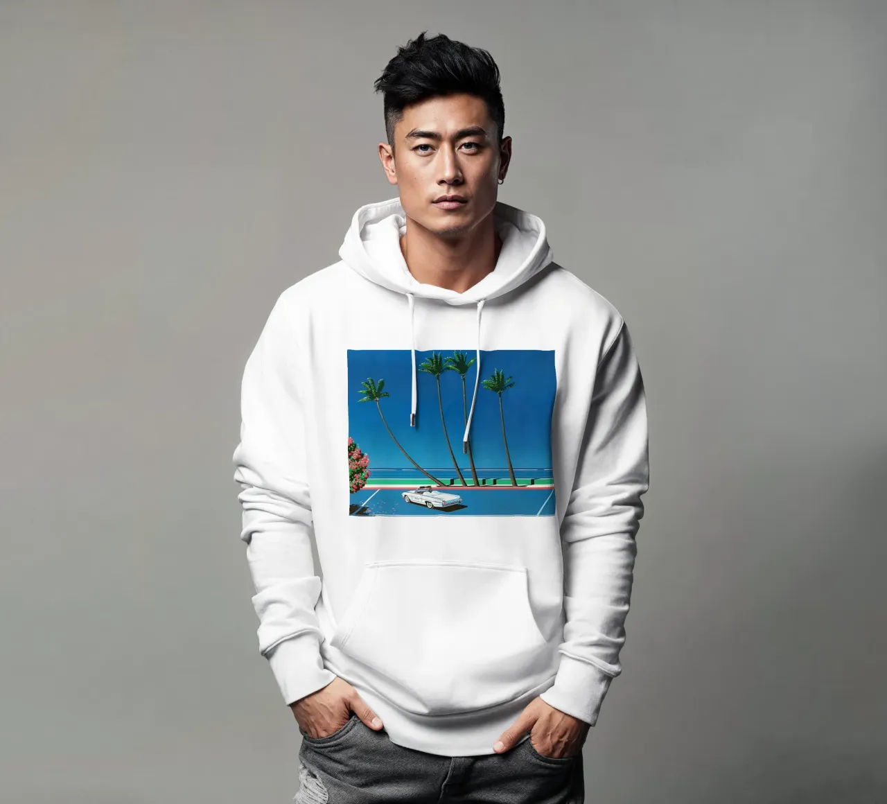 Auto bianca Orgoglio Hiroshi Nagai felpa con cappuccio da KOOL STORE