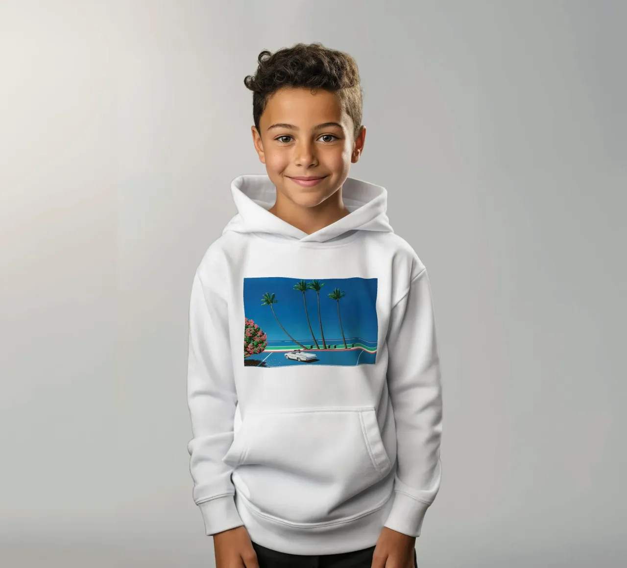 Auto bianca Orgoglio Hiroshi Nagai felpa bambino con cappuccio da KOOL STORE