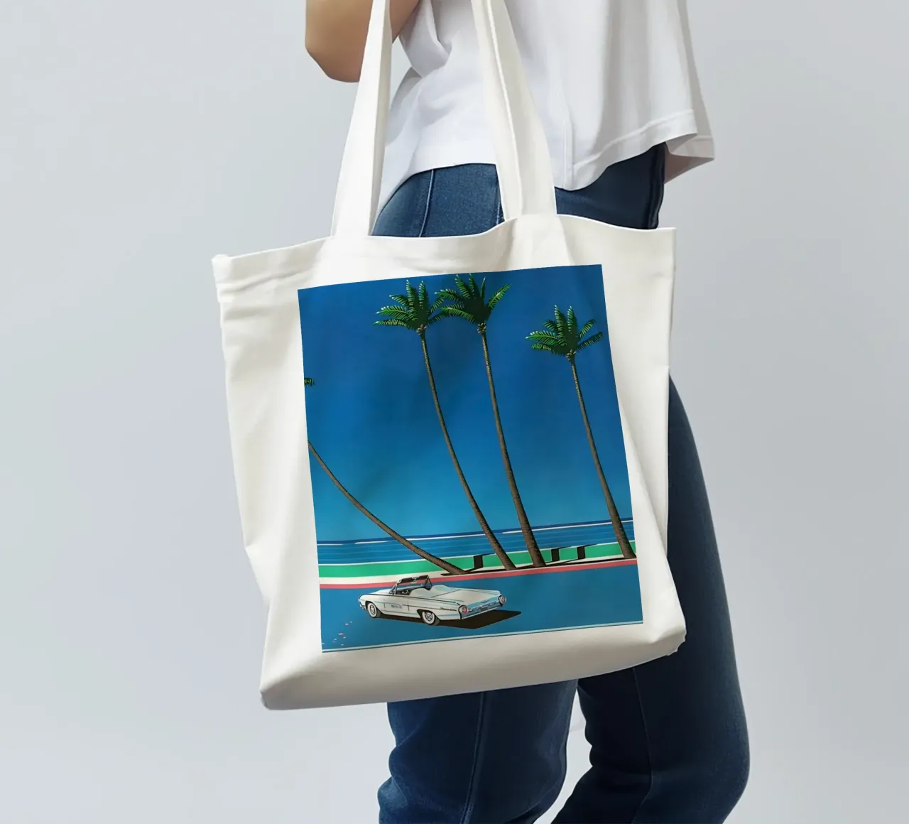 Auto bianca Orgoglio Hiroshi Nagai borsa in juta da KOOL STORE
