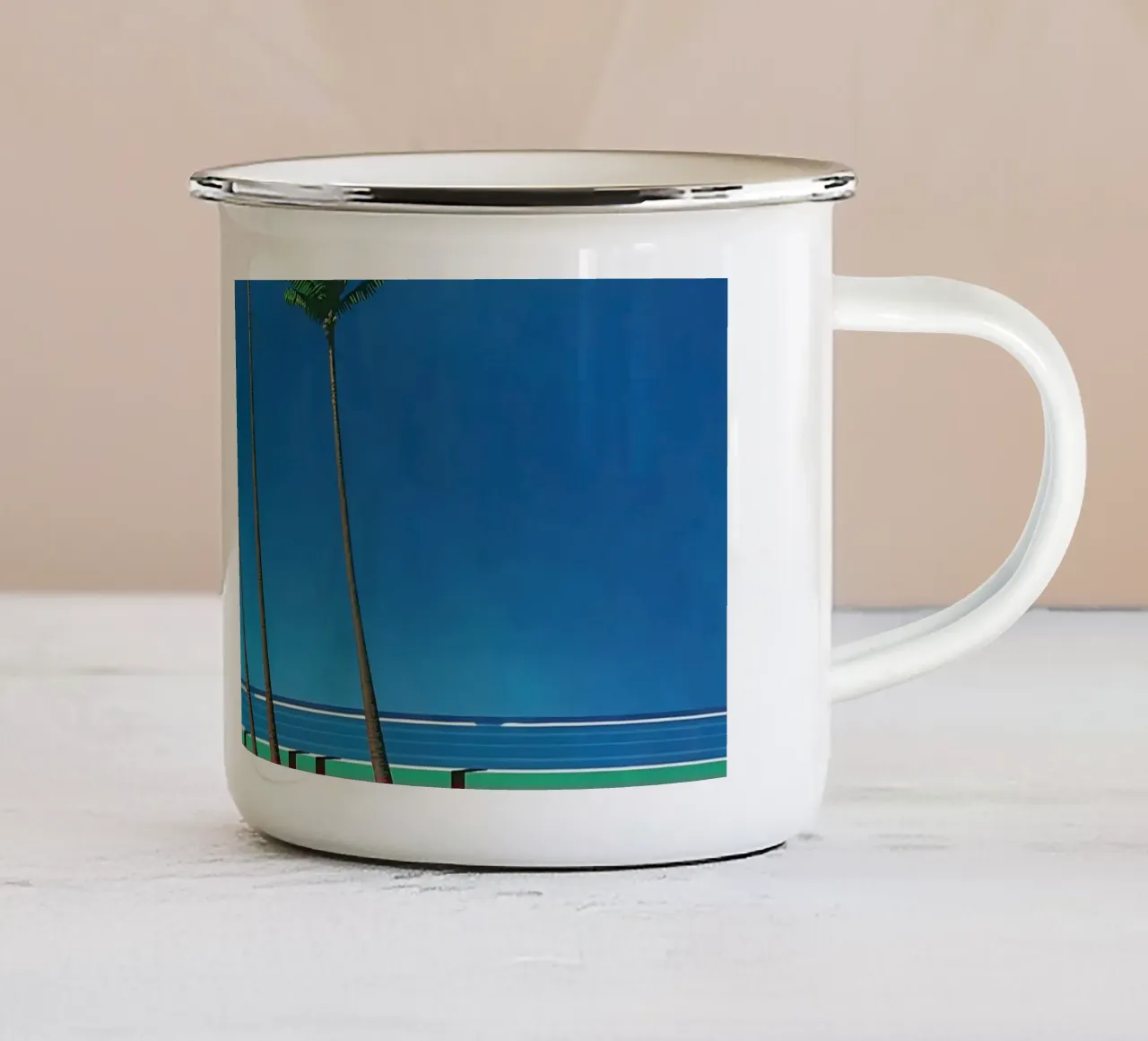Auto bianca Orgoglio Hiroshi Nagai tazza in smalto da KOOL STORE