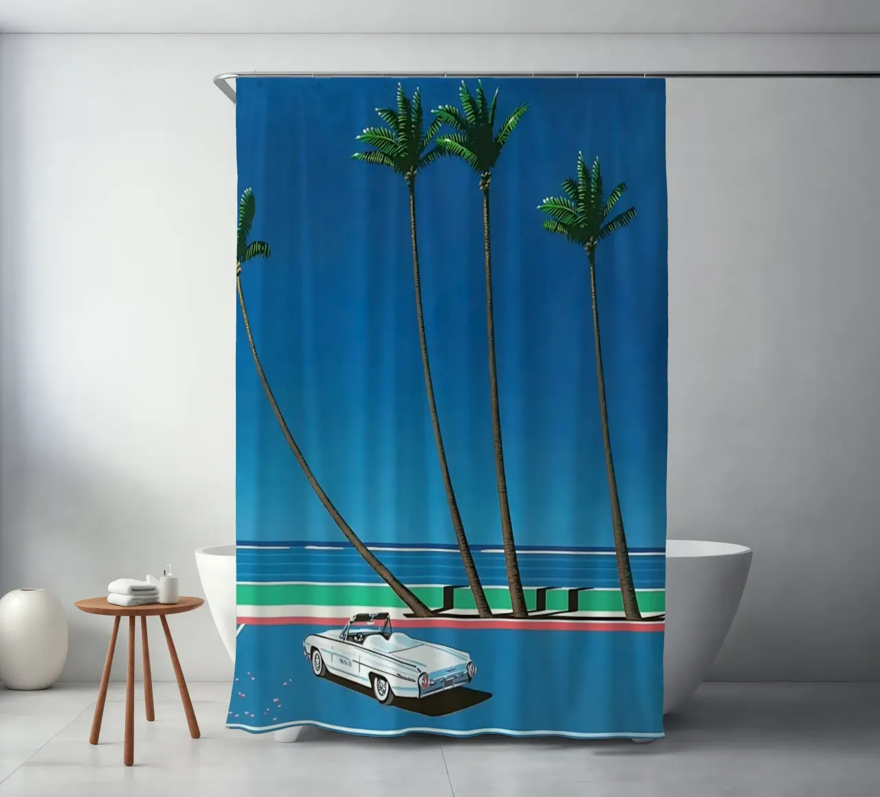 Auto bianca Orgoglio Hiroshi Nagai tenda da doccia da KOOL STORE
