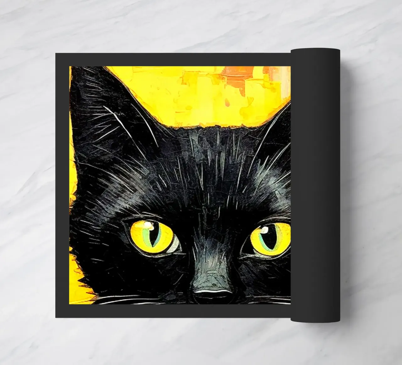 Gatto con fiori zerbino da Puschkinowa