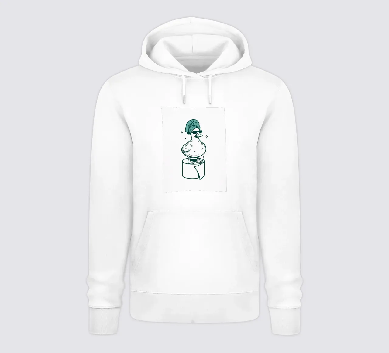 Anatra divertente con asciugamano e occhiali da sole felpa con cappuccio da JoyWalkerShop