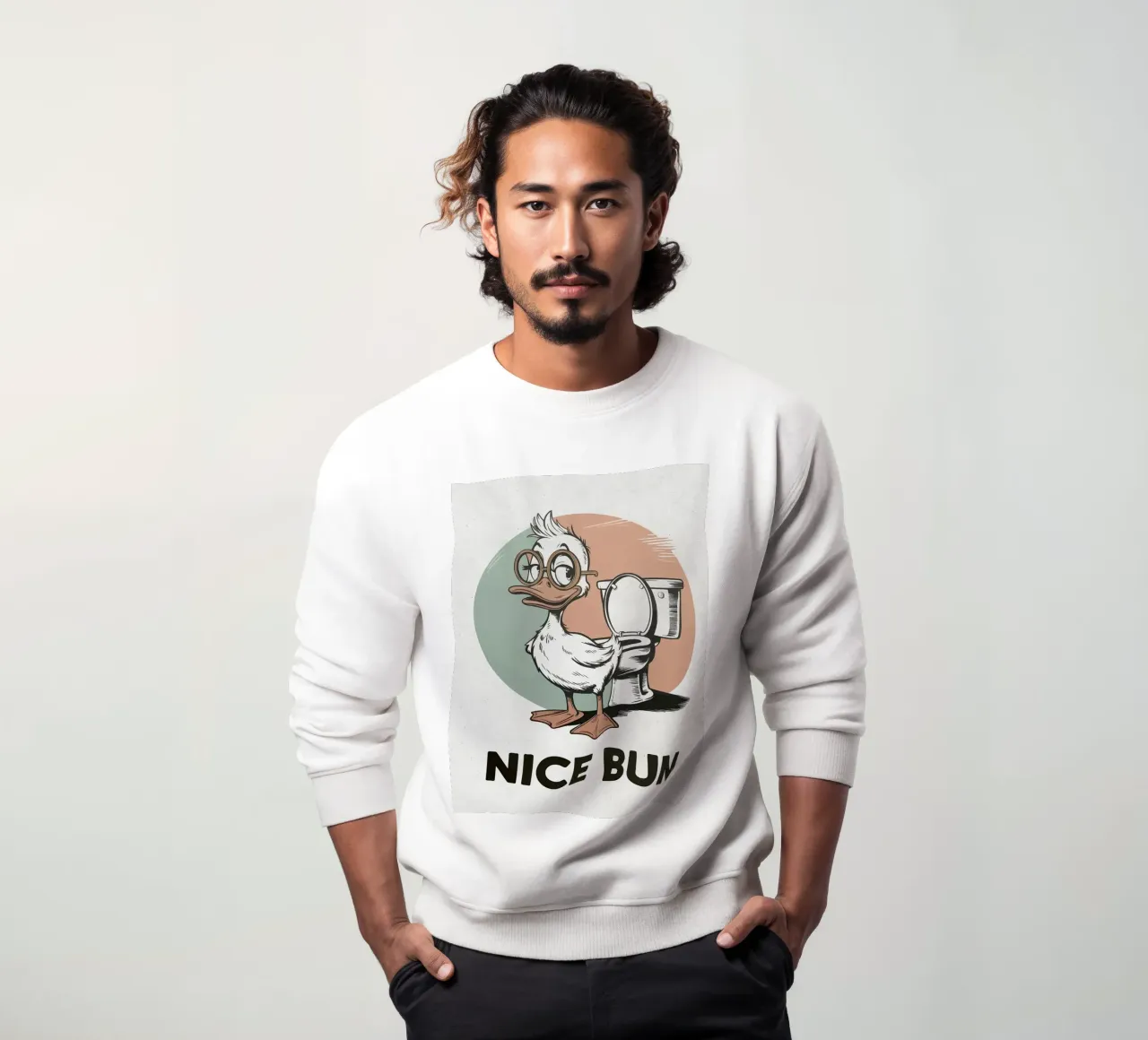 Anatra con occhiali e umorismo da toilette felpa da JoyWalkerShop