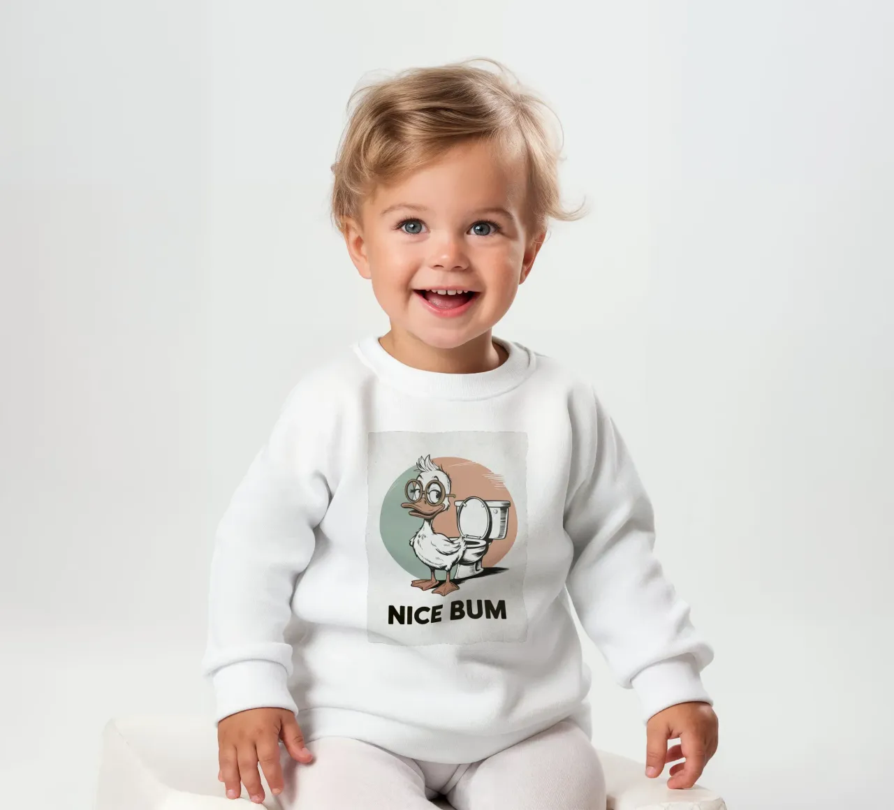 Anatra con occhiali e umorismo da toilette felpa neonato da JoyWalkerShop
