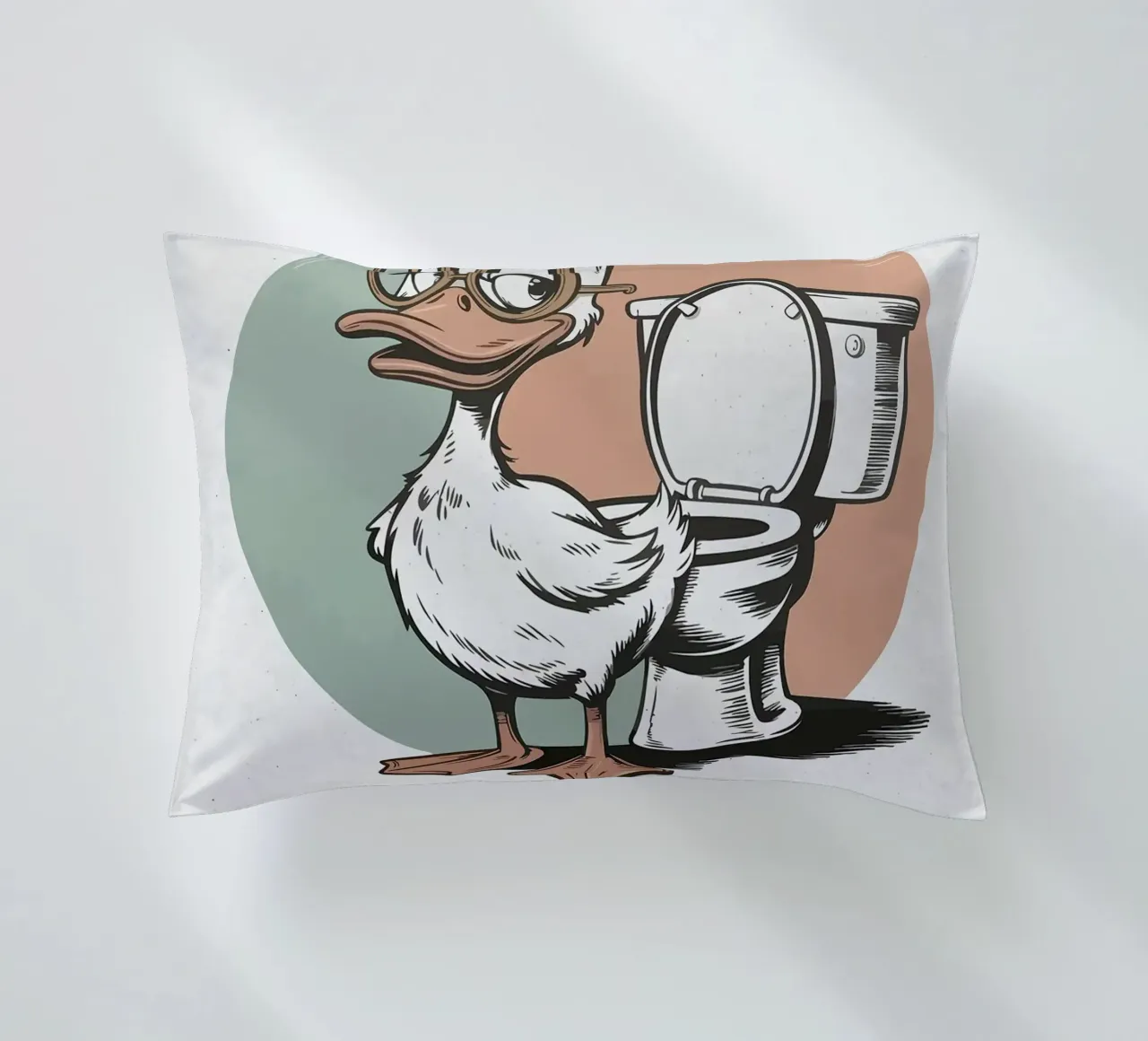 Anatra con occhiali e umorismo da toilette cuscino da JoyWalkerShop