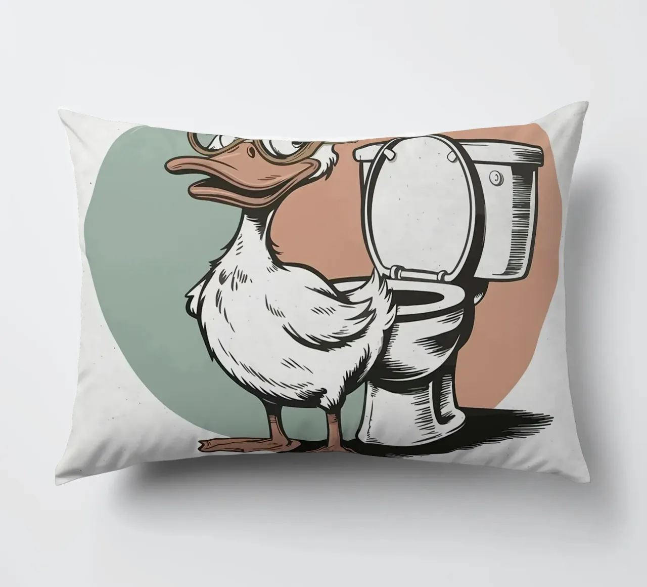 Anatra con occhiali e umorismo da toilette cuscino da JoyWalkerShop