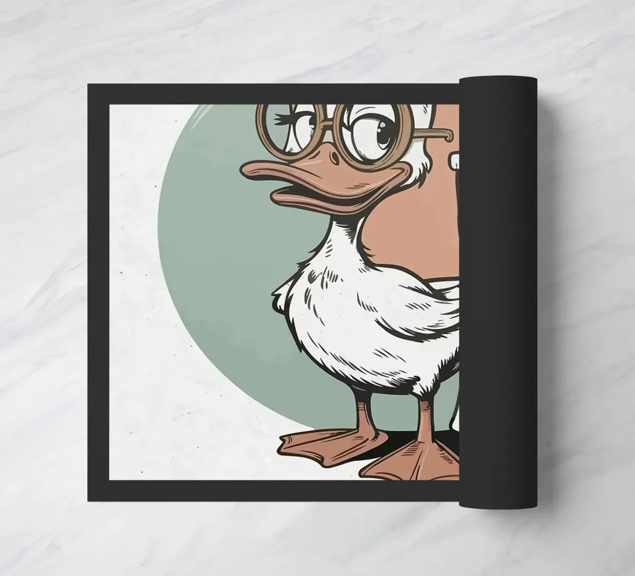 Anatra con occhiali e umorismo da toilette zerbino da JoyWalkerShop
