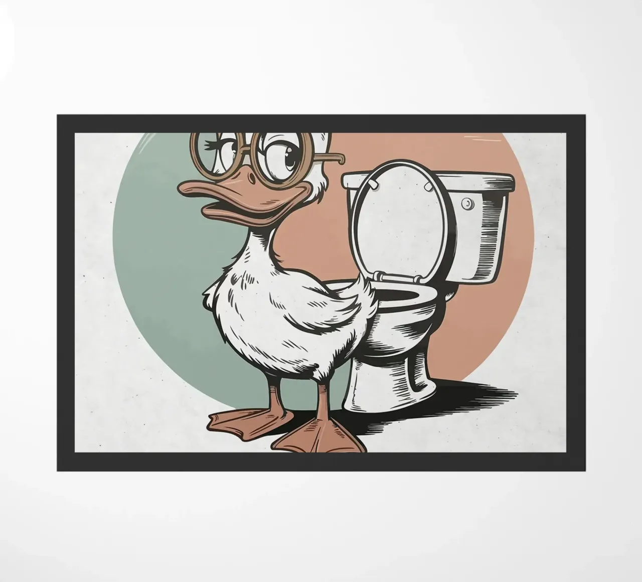 Anatra con occhiali e umorismo da toilette zerbino da JoyWalkerShop