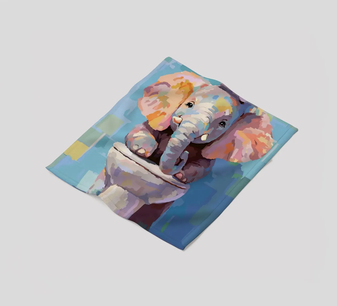 Elefante sul wc con carta igienica coperta in pile da JoyWalkerShop