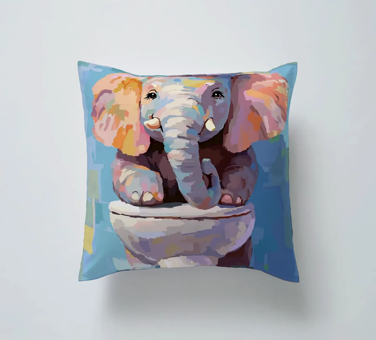 Elefante sul wc con carta igienica cuscino da JoyWalkerShop