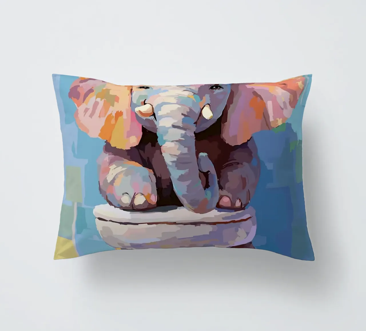 Elefante sul wc con carta igienica cuscino da JoyWalkerShop