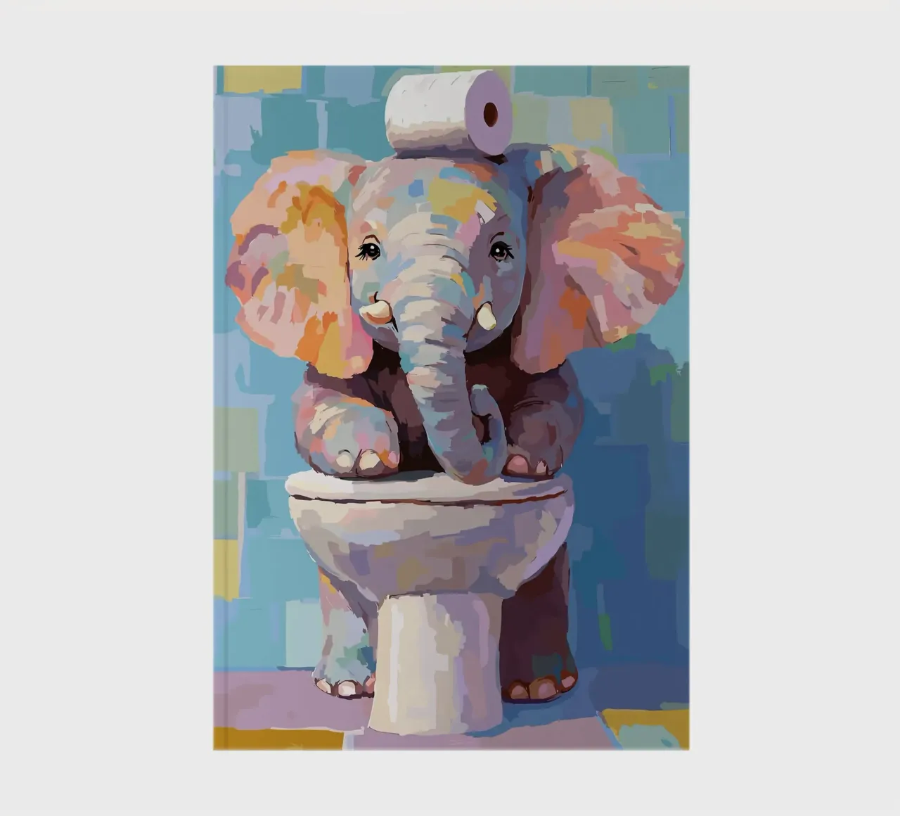 Elefante sul wc con carta igienica diario da JoyWalkerShop