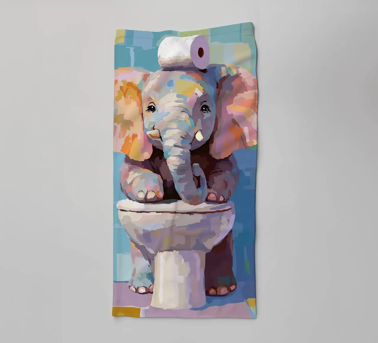 Elefante sul wc con carta igienica asciugamano da bagno da JoyWalkerShop