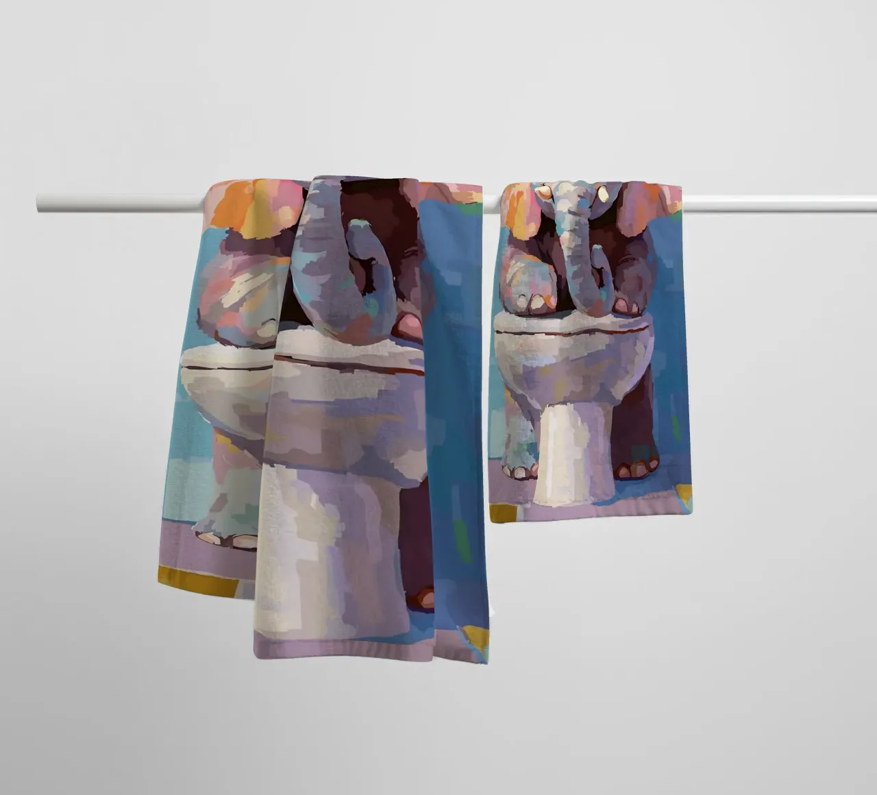 Elefante sul wc con carta igienica asciugamano da bagno da JoyWalkerShop
