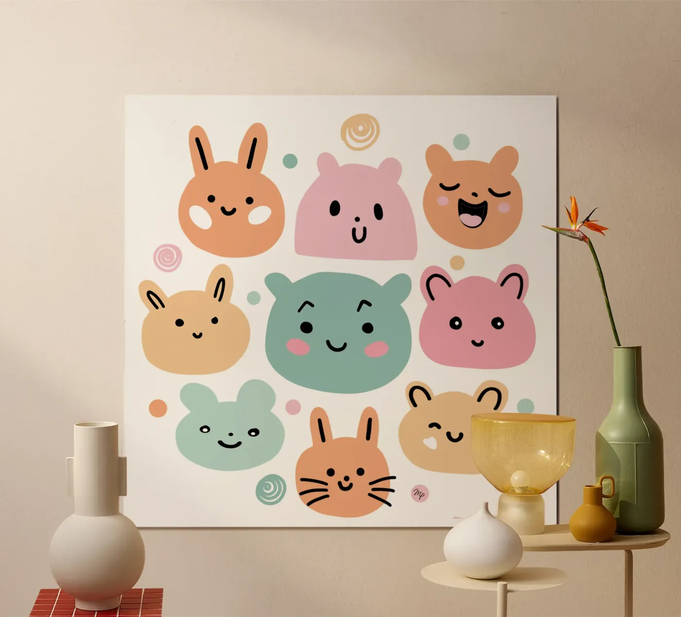 Simpatici amici pastello poster da Martina