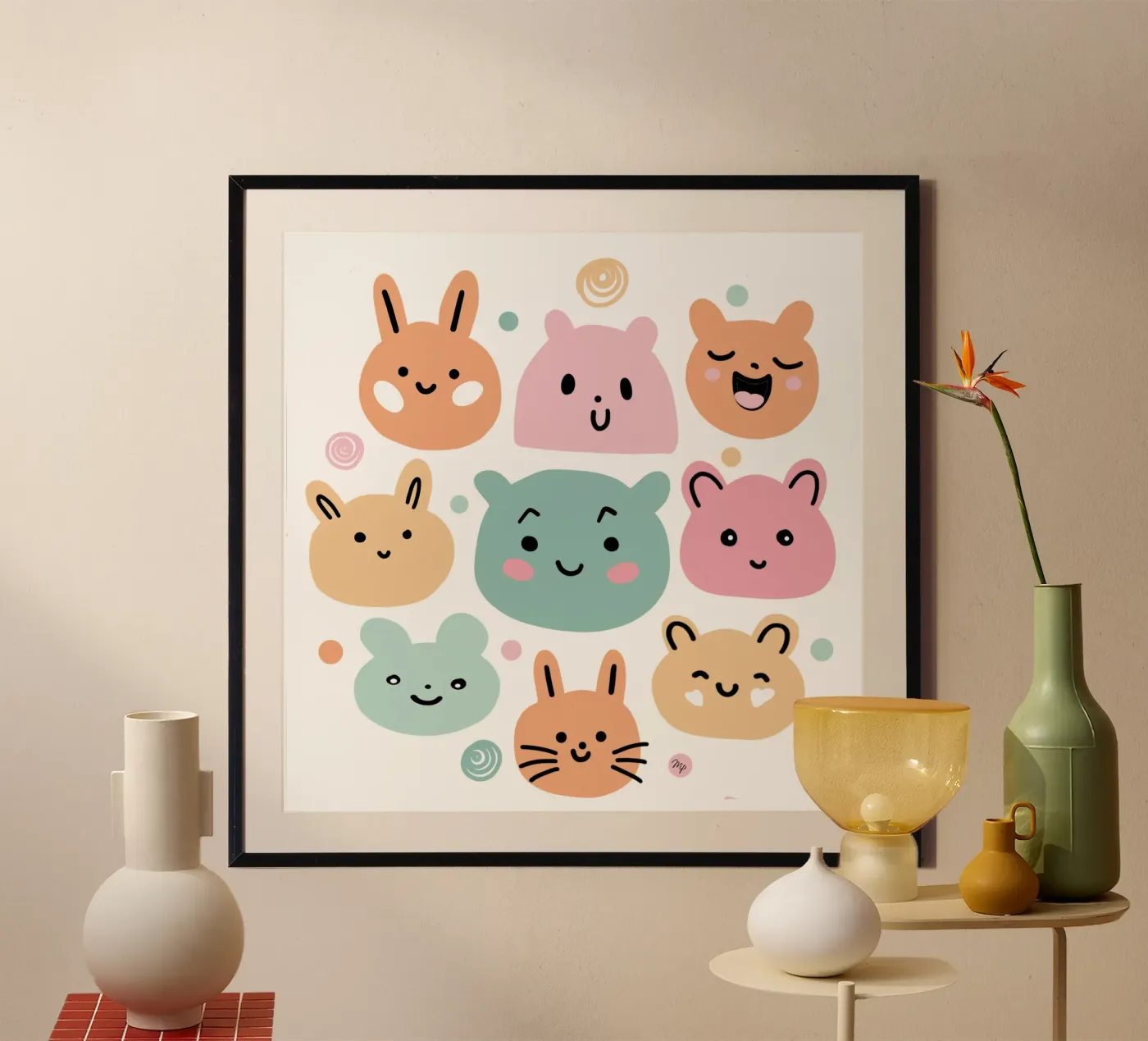 Simpatici amici pastello poster da Martina
