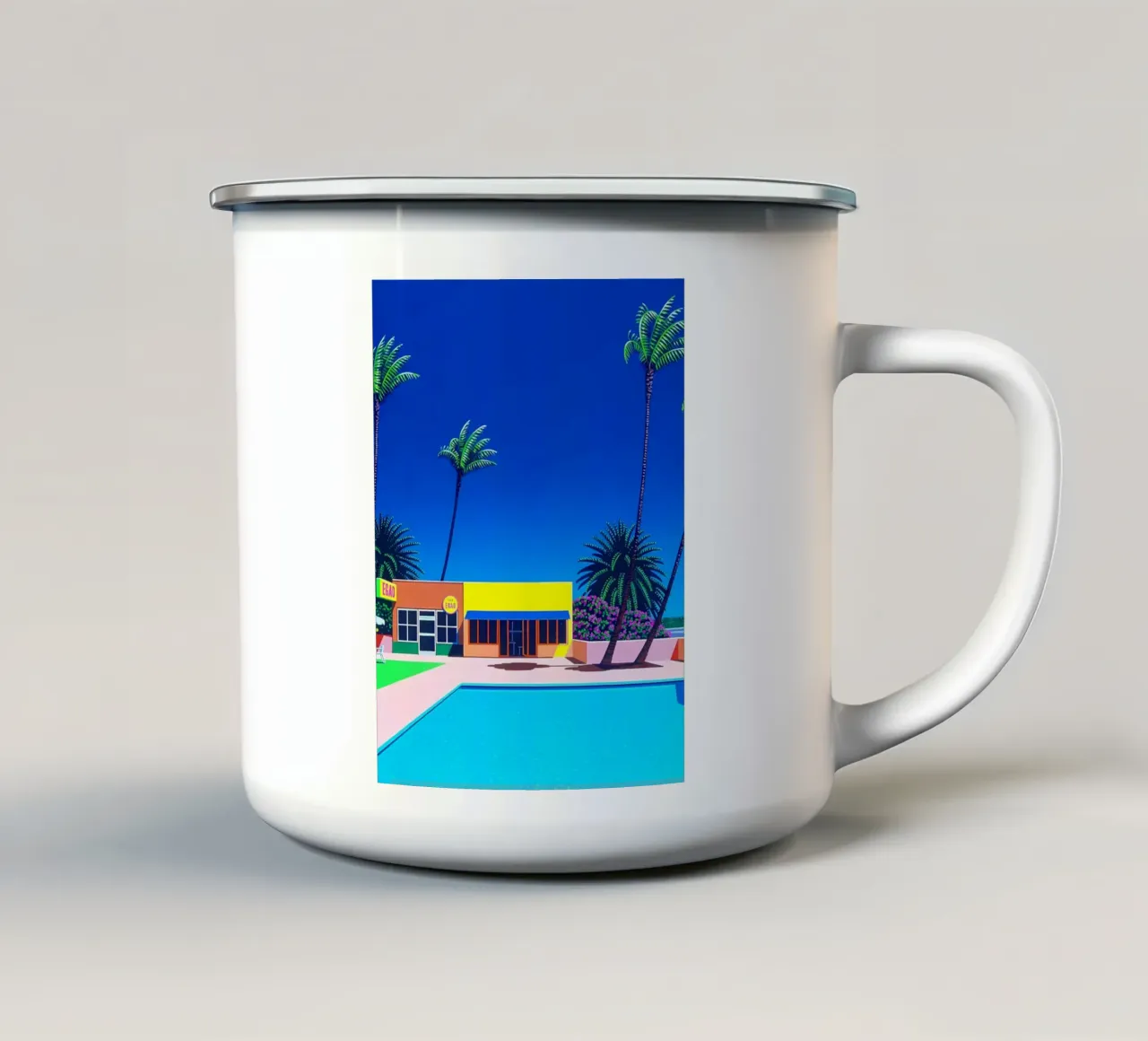 Piscina Hiroshi Nagai Poster tazza in smalto da KOOL STORE