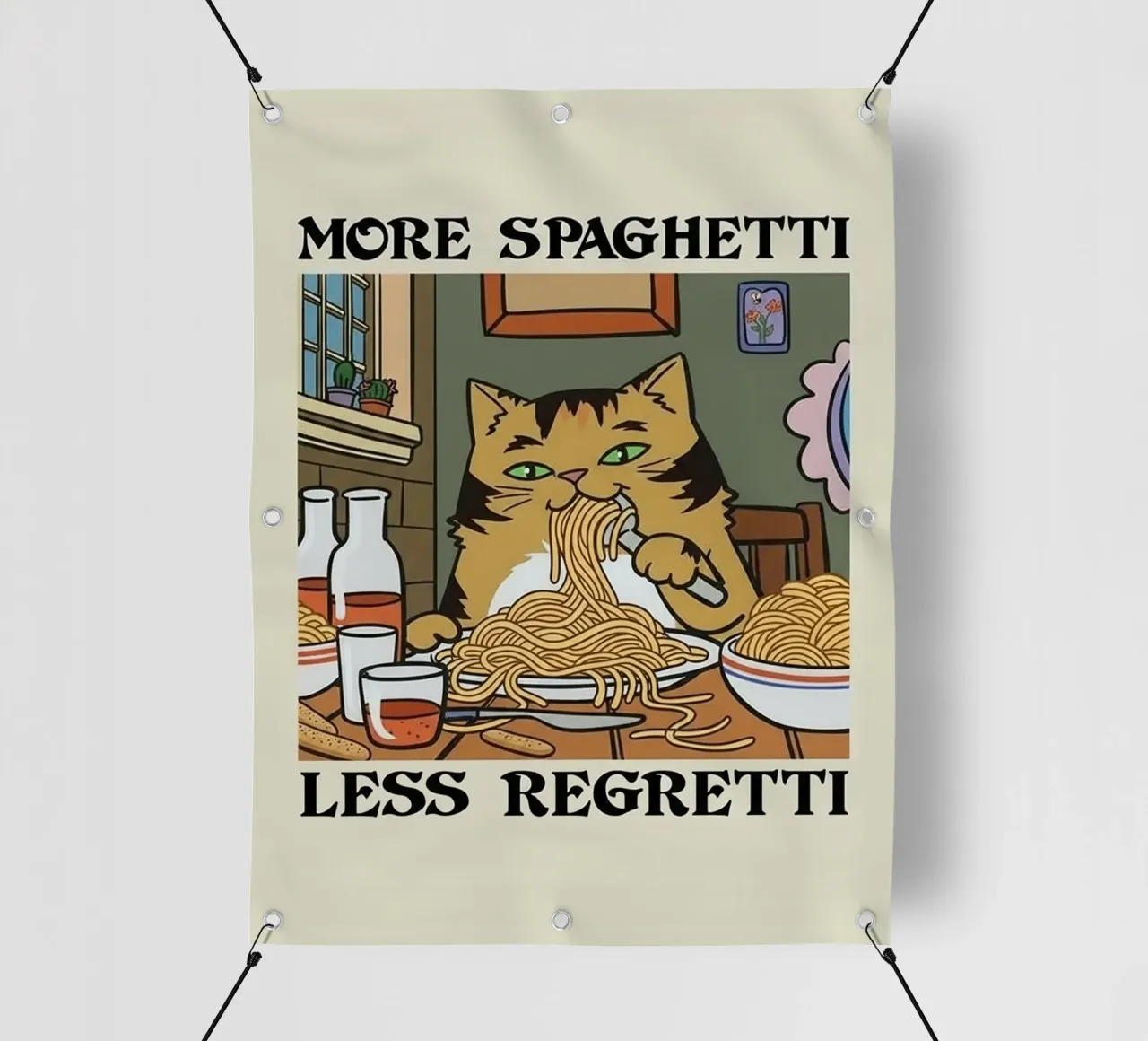 More Spaghetti Less Regretti telo in pvc da Jasonheeran