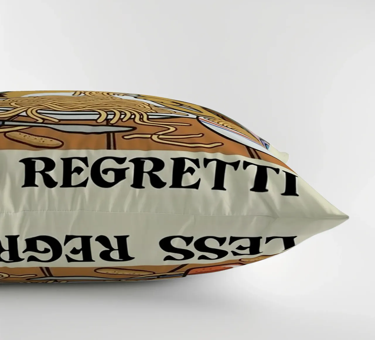 More Spaghetti Less Regretti cuscino da Jasonheeran