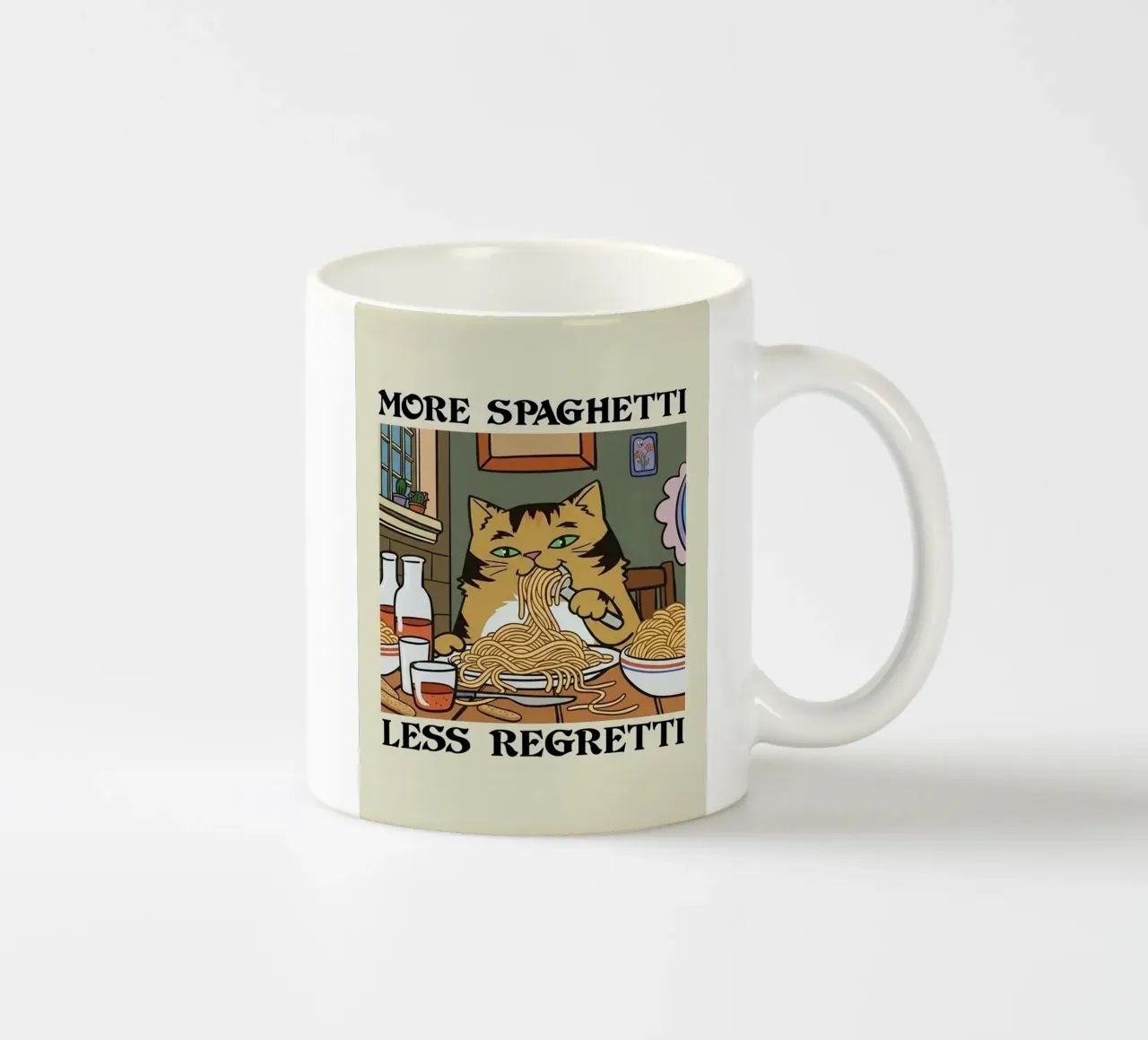More Spaghetti Less Regretti tazza in ceramica da Jasonheeran