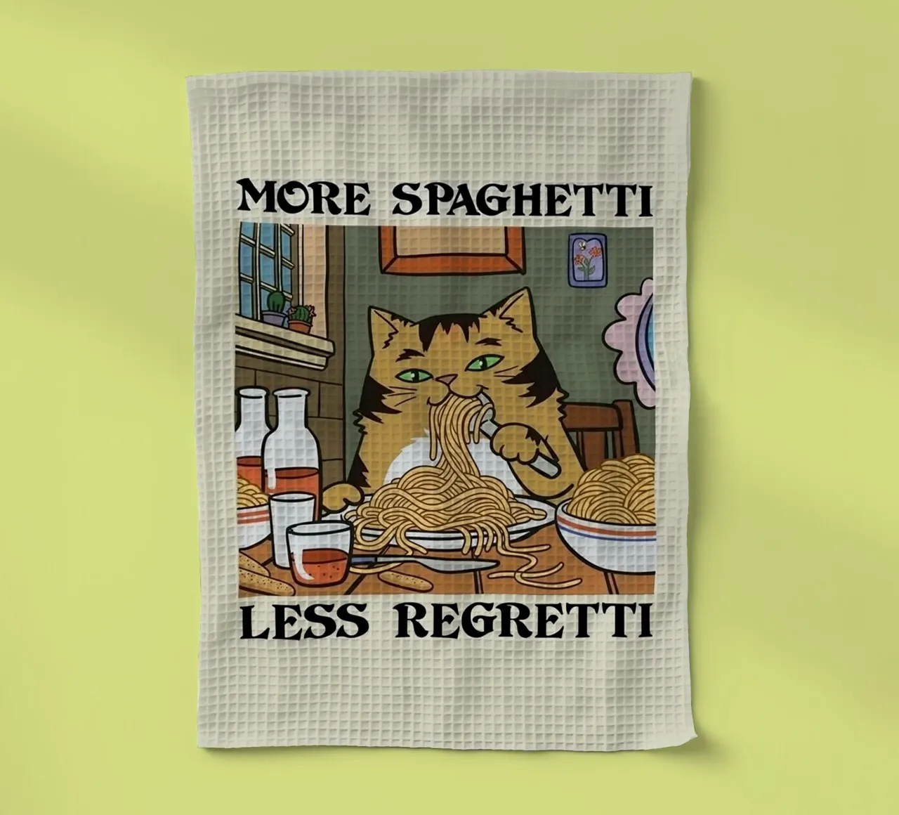 More Spaghetti Less Regretti canovaccio da cucina da Jasonheeran